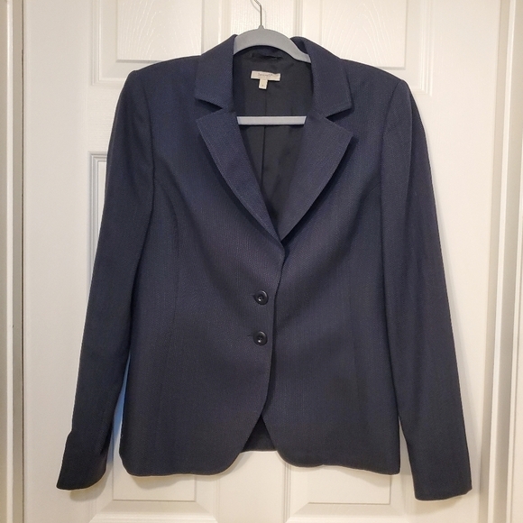 Santorelli Italian 100% Wool Kristina Blazer Sz 8 Blue - Picture 1 of 11
